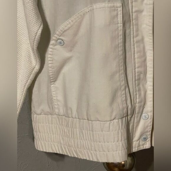 Vintage Retro 1980s Dawn lightweight white medium cotton blend canvas jacket - Picture 10 of 15